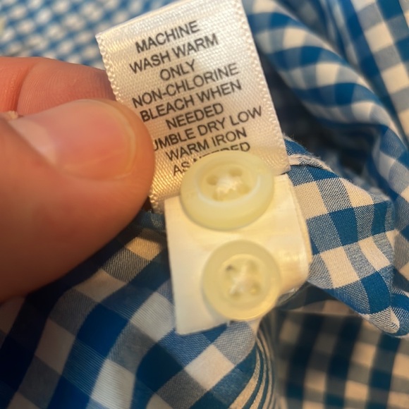 Banana Republic Blue Check Pattern Dress Button-Down - Picture 4 of 4